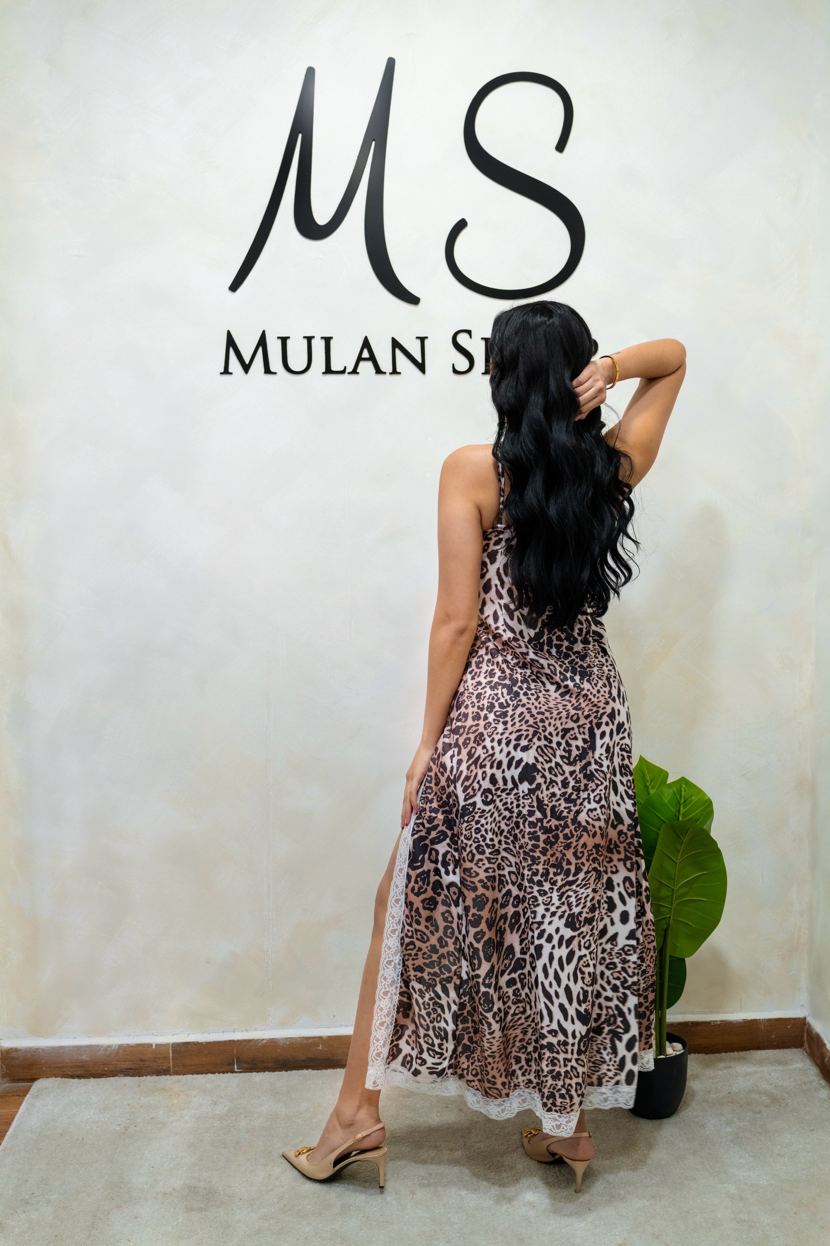 Leopard Lace Cut-Out Dress