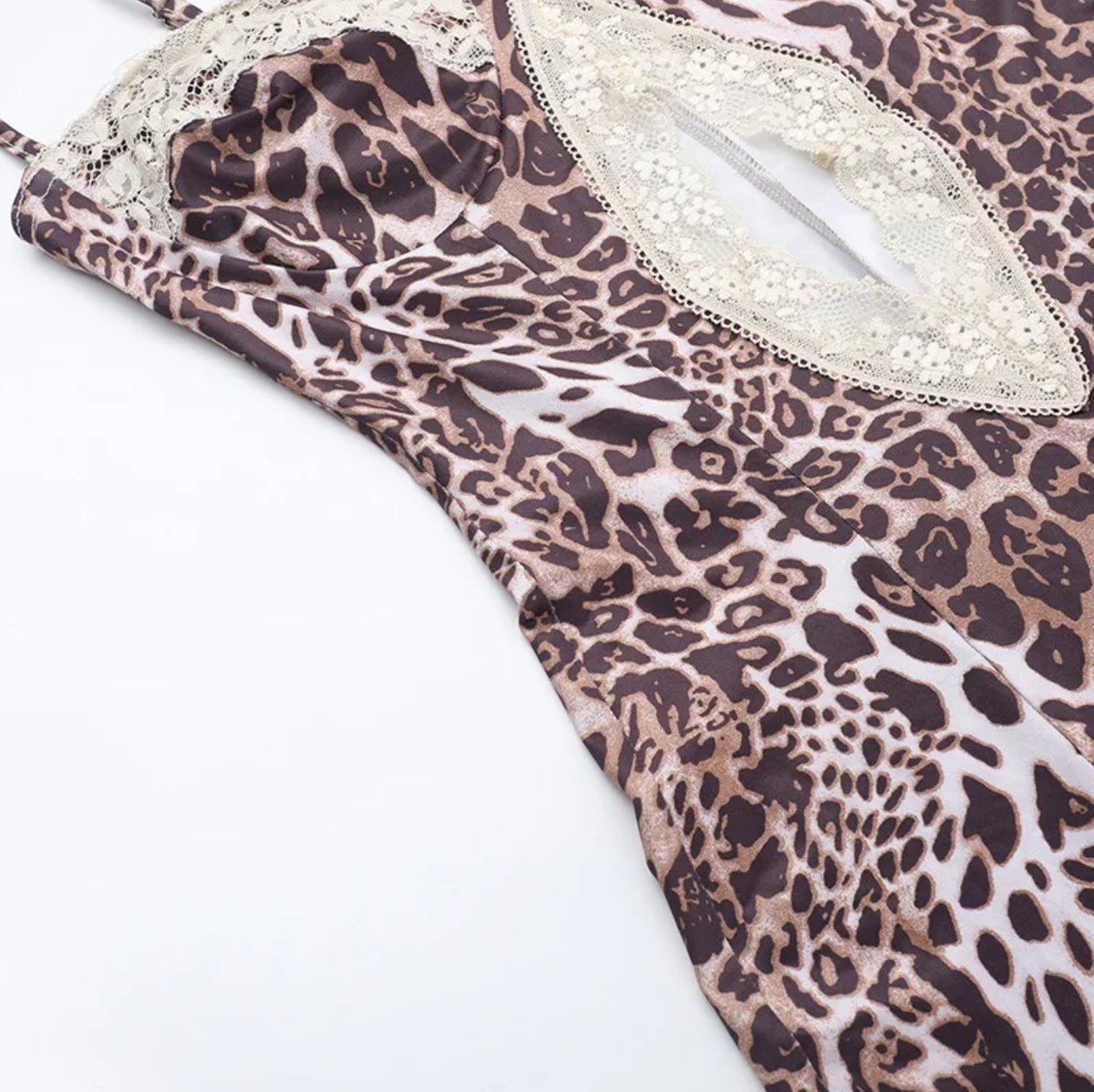 Leopard Lace Cut-Out Dress