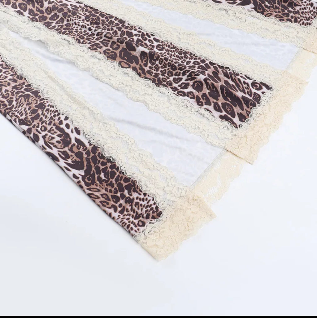 Leopard Lace Cut-Out Dress