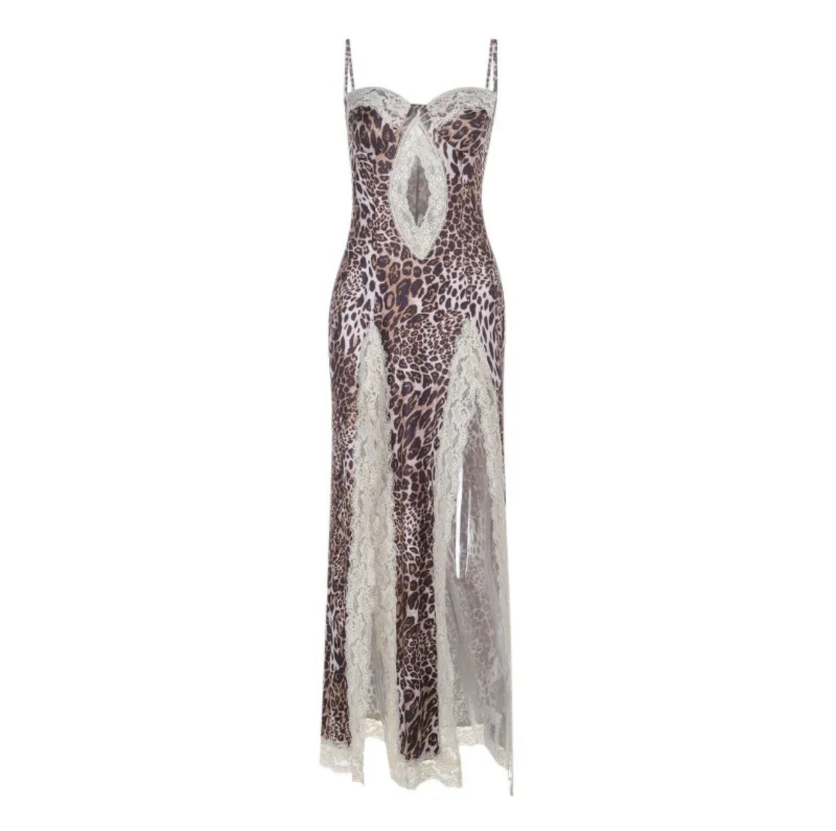 Leopard Lace Cut-Out Dress