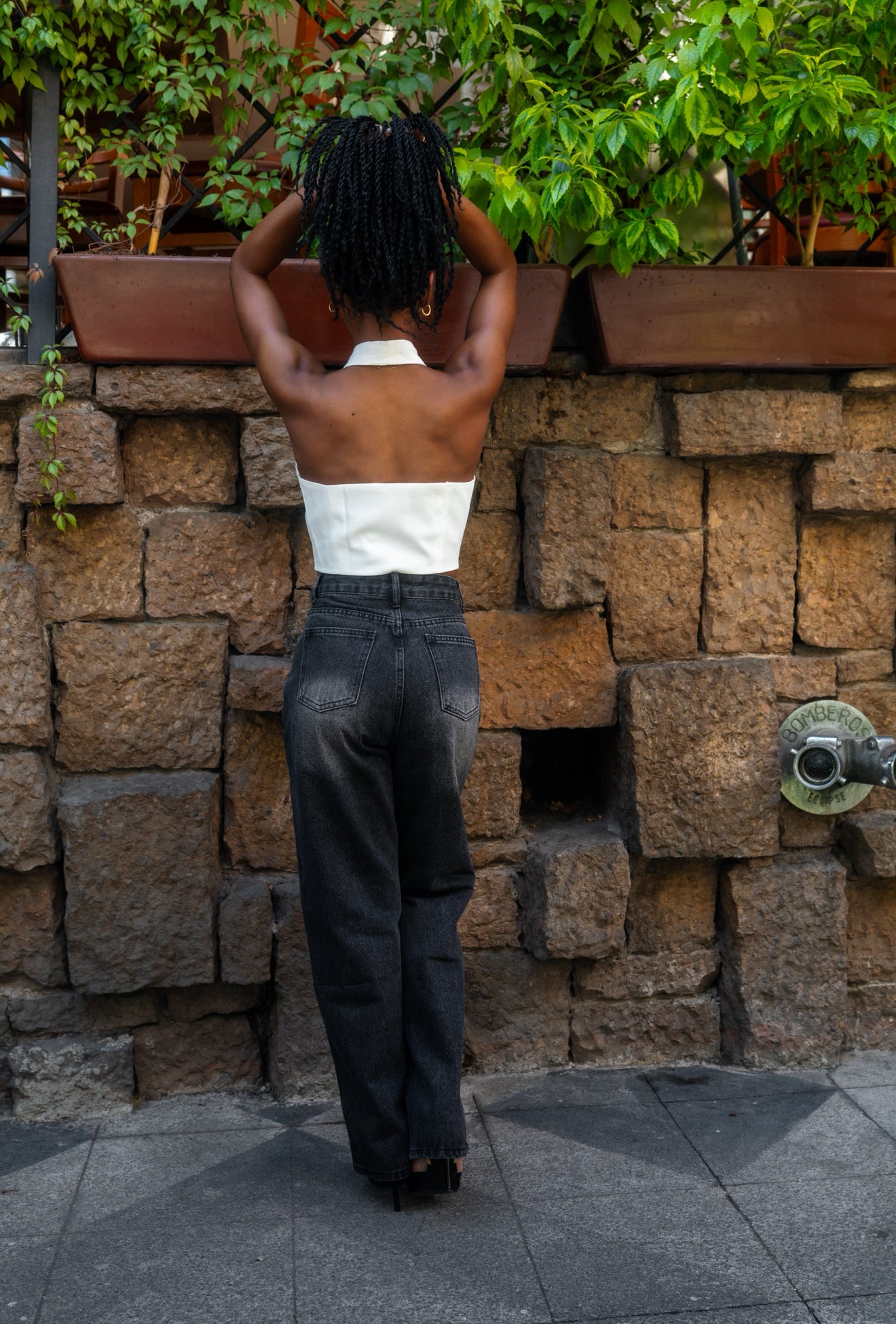 Chaleco Halter “Blanca Rosa”