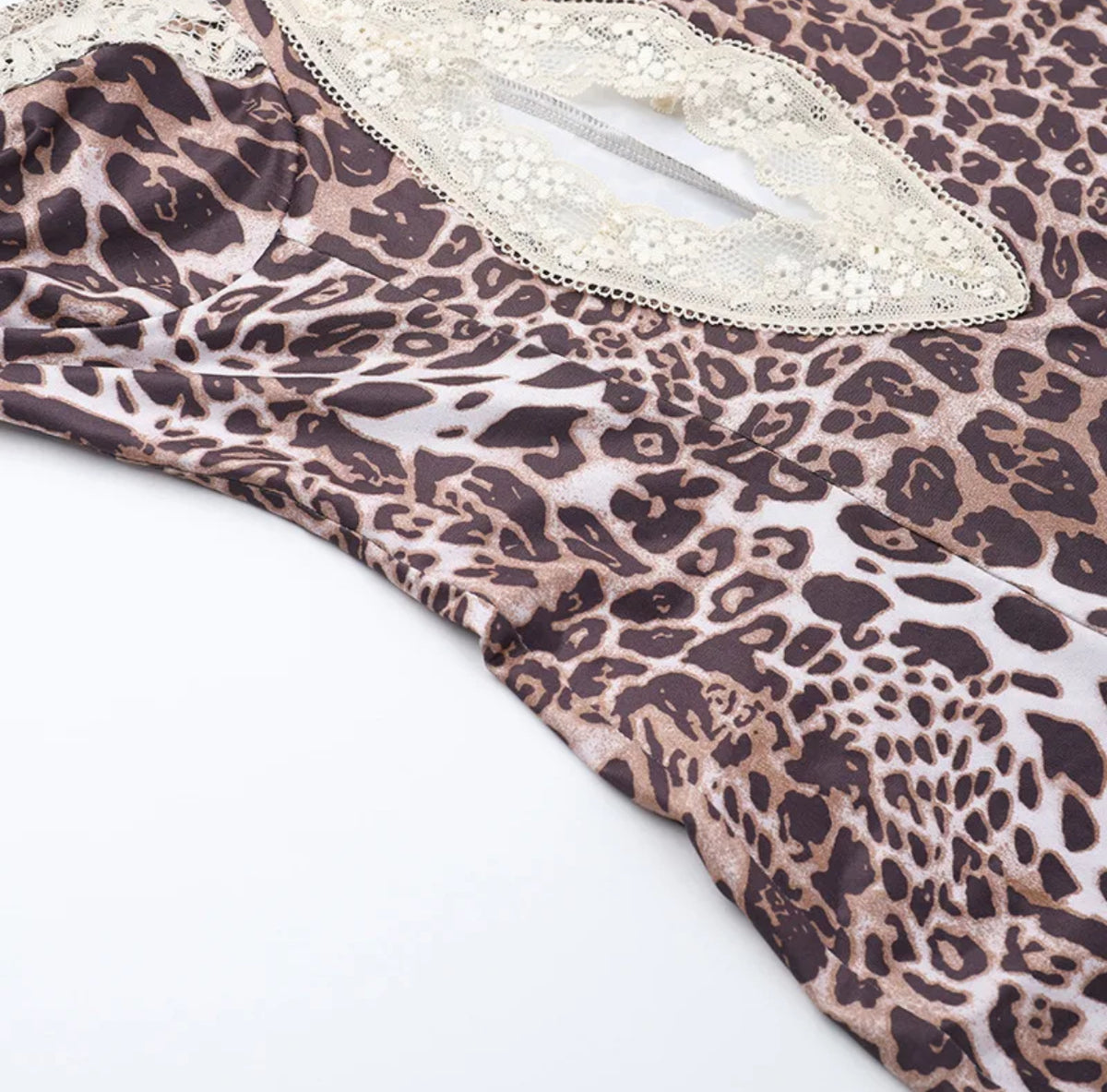 Leopard Lace Cut-Out Dress