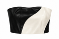top bandeau bicolor en efecto piel negro y blanco
