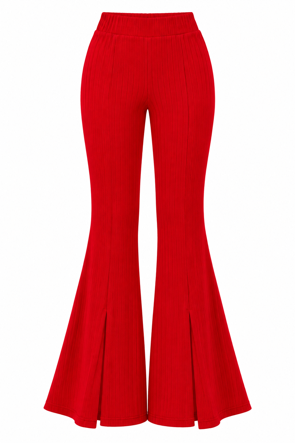 pantalón rojo acampanado