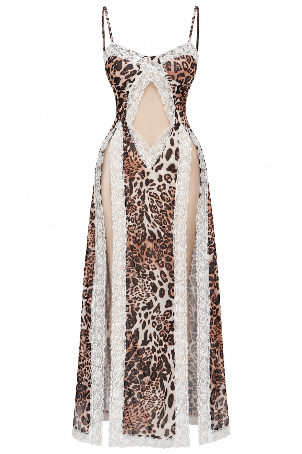 Leopard Lace Cut-Out Dress